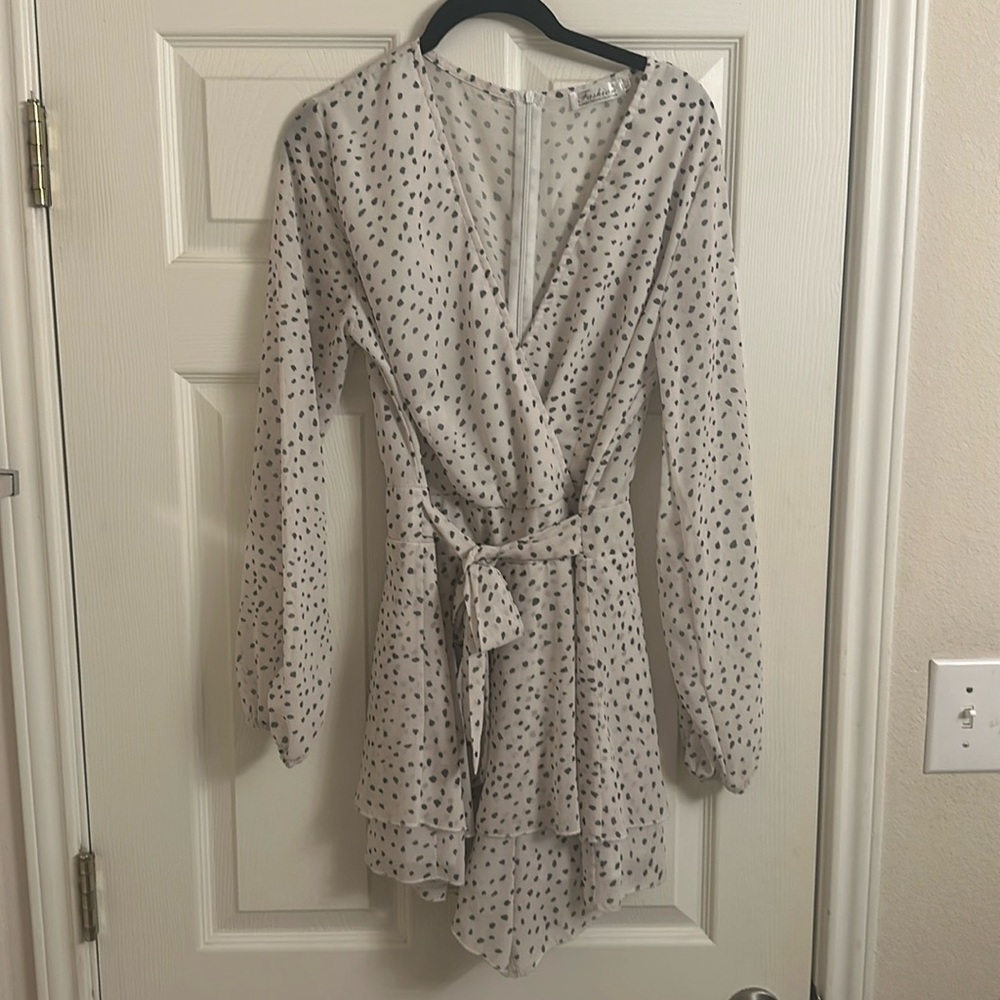 Long Sleeve Polkadot Romper